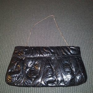 🎉 Daisy Fuentes Faux Snakeskin Black Purse